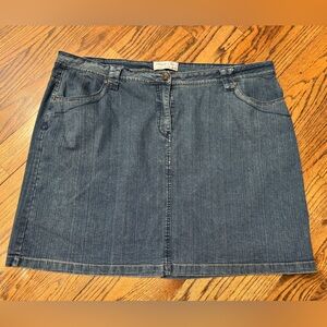 Simply You Dark Wash Stretch Denim Skirt Midi Knee Length Size 26W